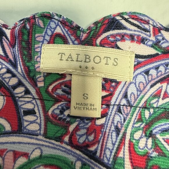 Talbots Dress Womens S Pink Green Paisley Sleeveless Sheath Preppy‎ Retro Office - Picture 2 of 9